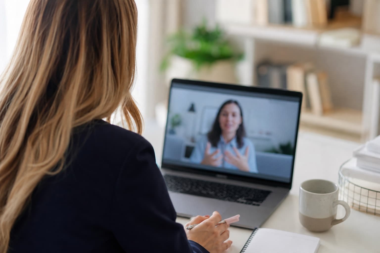 Consultant taking a video call with a client